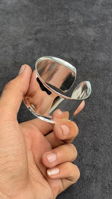 accessory 925 Sterling Silver Minimalist Wide Cuff Bracelet Etsy - StoreForRings $14.25