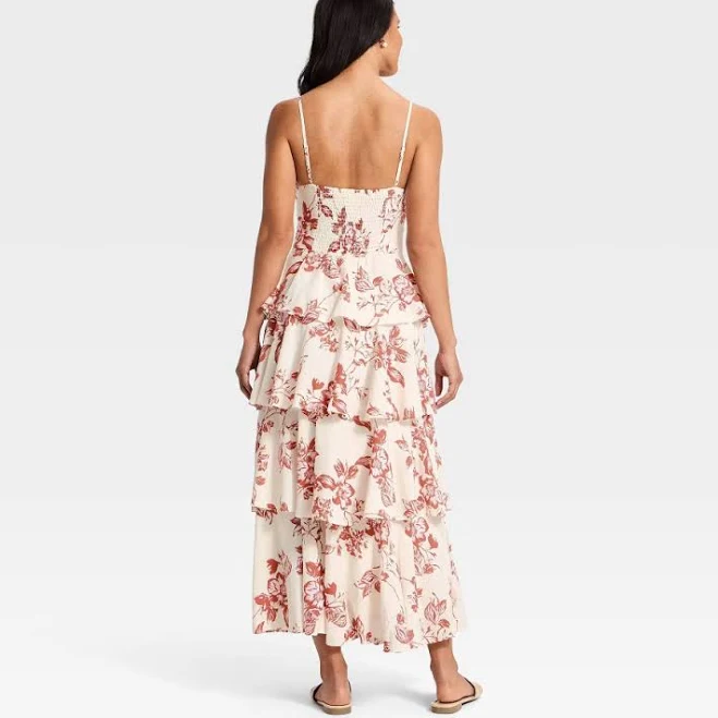 dress A New Day Women's V-Neck Tiered Ruffle Maxi Dress eBay - bullseye_deals $18.99