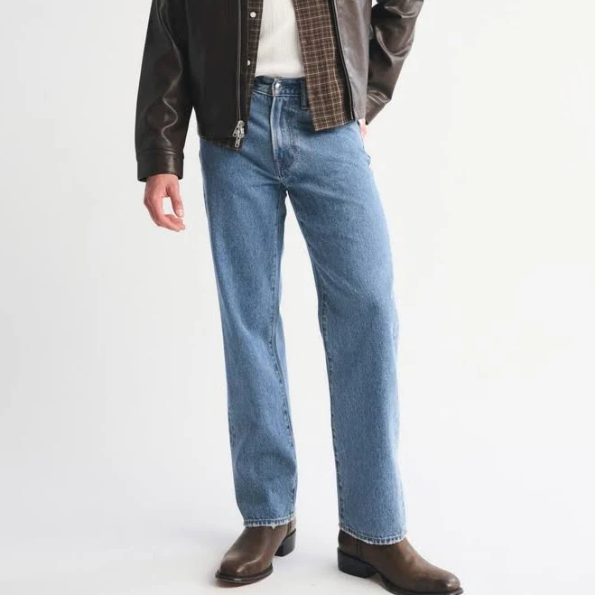 bottoms Abercrombie & Fitch Men's Relaxed Straight Jeans Abercrombie & Fitch $49.99