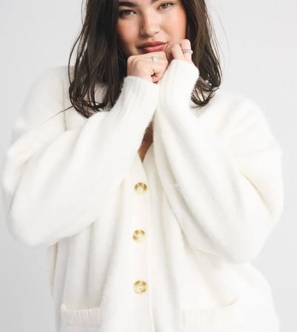 outerwear Abercrombie & Fitch Women's Dad V-Neck Cardigan Abercrombie & Fitch $39.97