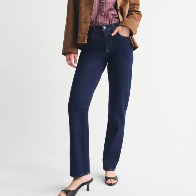 jeans Abercrombie & Fitch Women's High Rise 90s Straight Jean Abercrombie & Fitch $59.99