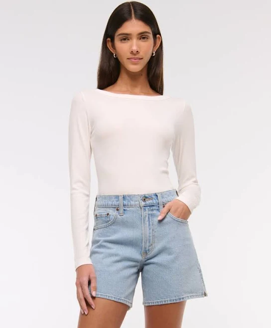 shorts Abercrombie & Fitch Women's High Rise Dad Short Abercrombie & Fitch $16.97