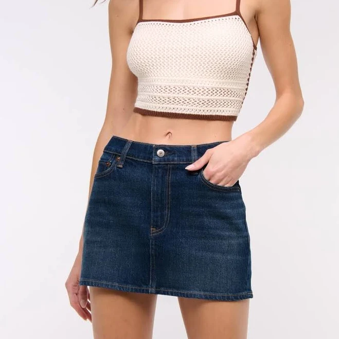 skirt Abercrombie & Fitch Women's Mid Rise Denim Mini Skirt Abercrombie & Fitch $26.97