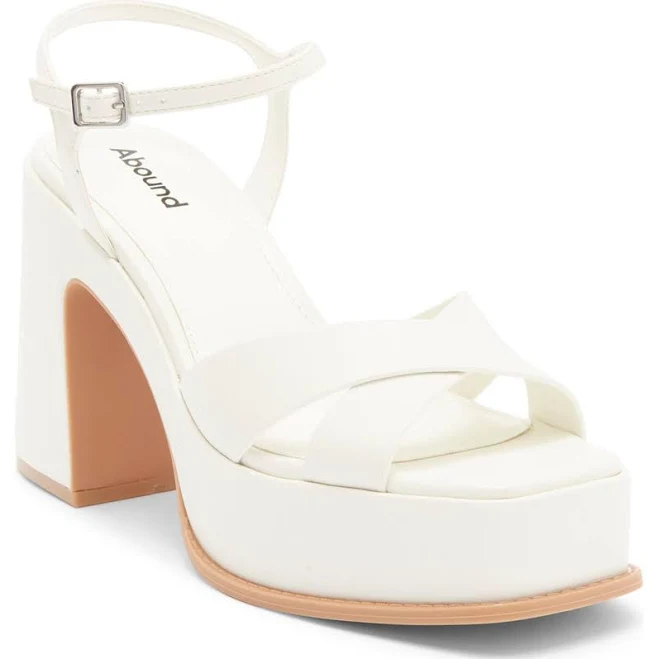 shoes Abound Denver Platform Block Heel Sandal in Ivory Cream at Nordstrom Rack, Size 9 Nordstrom Rack $49.97