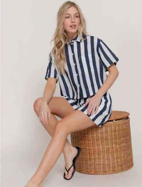 matching set Active Basic Striped Two-Piece Set Poshmark $60