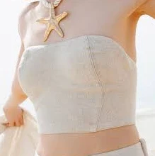 top Adjustable Back Tie Detail Linen Bandeau Top Etsy - Seller $80