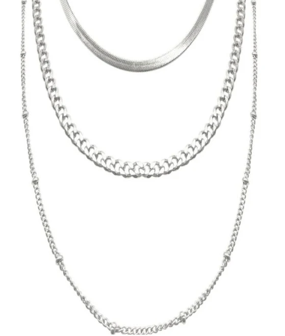 accessory Adornia Stainless Steel Layered Chain Necklace Macy's $15.93
