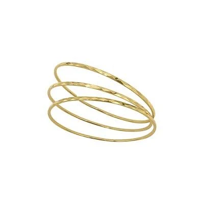 accessory Adornia Women's 14K Gold-Tone Plated Hammered Bangle Set (3 Pieces Target $22.97