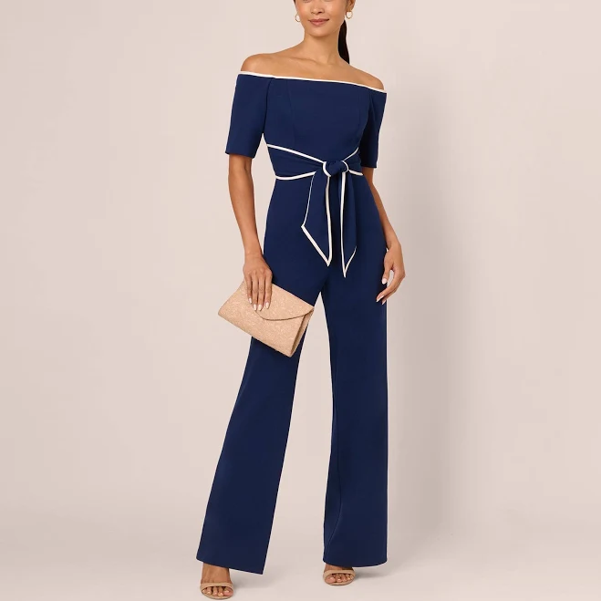 jumpsuit Adrianna Papell Women's Off-the-Shoulder Knit Crepe Jumpsuit Adrianna Papell $179