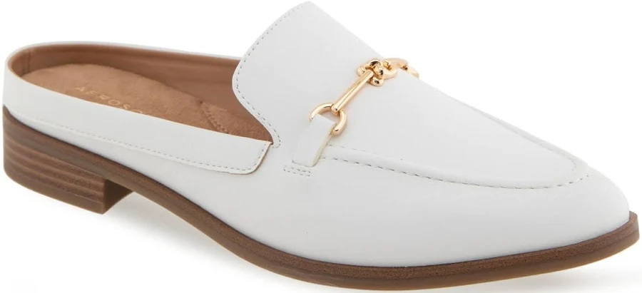 shoes Aerosoles Women's Erik Pointed Toe Flat Mules - Bright White Faux Leather - Size 9W Macy's $51.35