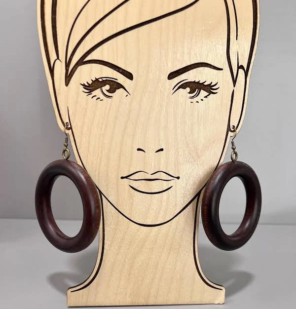 accessory African Style Oversized Wooden Hoop Earrings Etsy - TextileInStyle $29.75