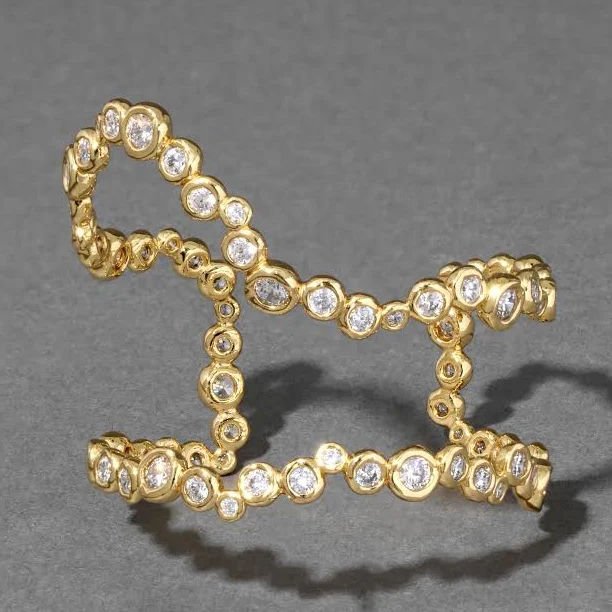 accessory Alexis Bittar Women's Asterales Cubic Zirconia Open Wave Cuff Bracelet in 14K Alexis Bittar $295