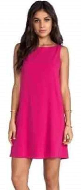 dress Alice + Olivia Barbie Hot Pink Crepe Cutout Back A-line Mini Dress S = eBay - x313602x $79.2