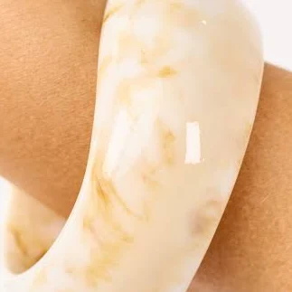 accessory Almond Marbled Resin Chunky Bangle Bracelet Lime Lush $9.99