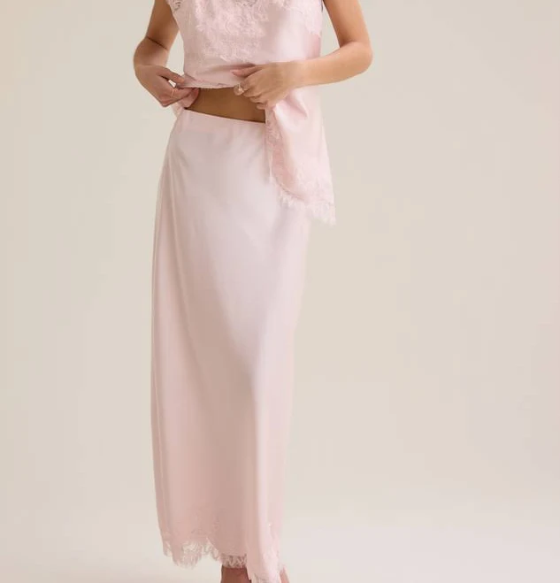 skirt Altar'd State Lilou Lace Satin Midi Skirt Altar'd State $74
