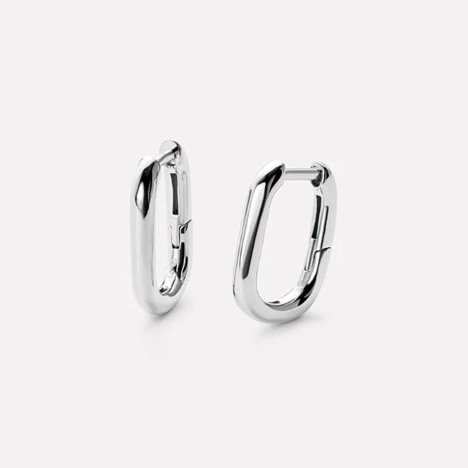 accessory Ana Luisa Rox Mini Sterling Silver Elongated Mini Hoop Earrings Ana Luisa $75