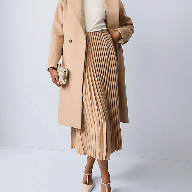 skirt Ann Taylor Women's Satin Pleated Midi Skirt Ann Taylor $59.94
