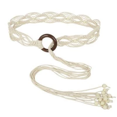 belt Anna-Kaci Women's Casual Braided Rope Belt with Wooden Ring Target $16.99