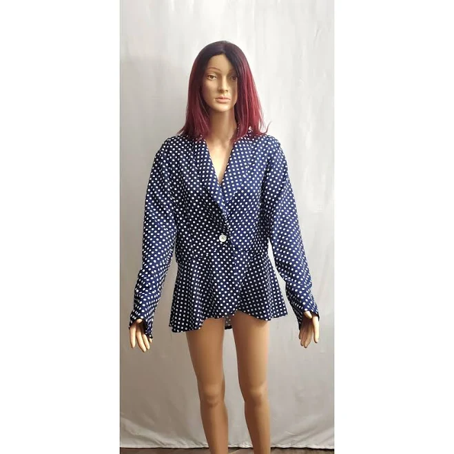 polka dots outfits Ashley Stewart's Blue Polka Dot Pemblum Blazer eBay $25