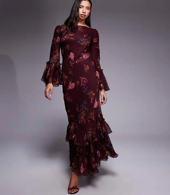 dress ASOS DESIGN Tiered Ruffle Chiffon Maxi Dress ASOS $129