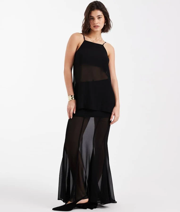 maxi skirt ASOS Sheer Fishtail Maxi Skirt ASOS $59.99