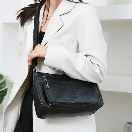 bag Avdolw Faux Leather Crossbody Bag with Wide Shoulder Strap - Multiple Zipper Pockets, Phone and Wallet Compartments, Lightweight and Stylish Purse for Walmart - Avdolw $11.97