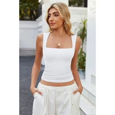 top Avidlove Women's Square Neck Double Lined Tank Top Target $29.99