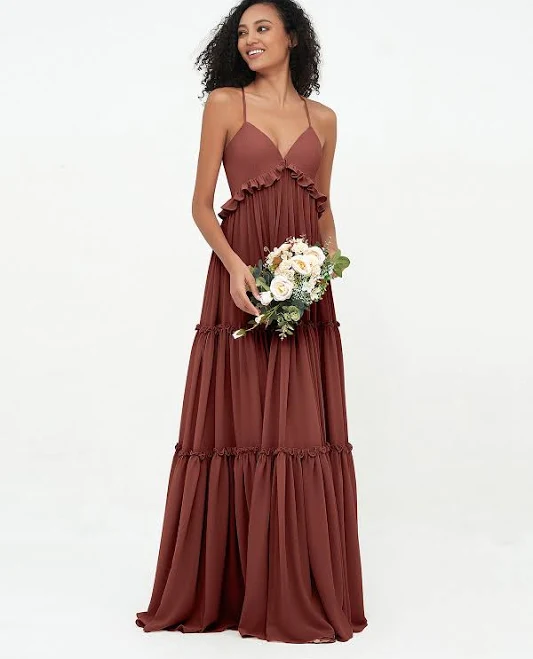 dress BABARONI Empire Chiffon Tiered Skirt Babaroni.com $89.1