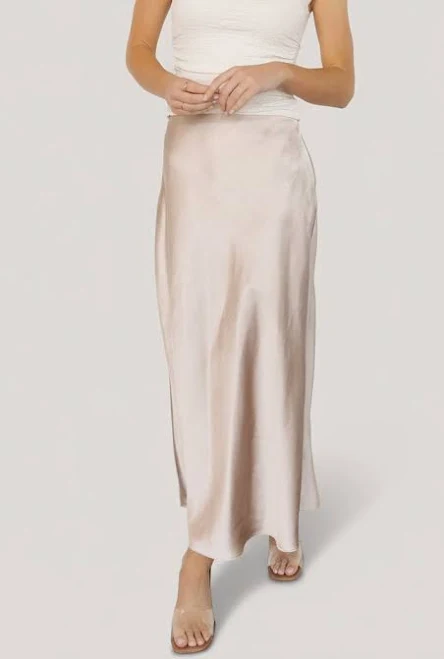 matching set Baltic Born Womens Celeste Satin Midi Skirt Baltic Born $30.09