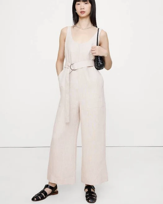 jumpsuit Banana Republic Women's Linen Belted Wide-Leg Jumpsuit Banana Republic $169.99