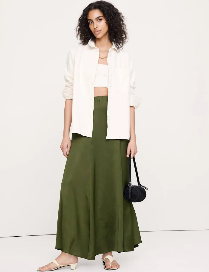skirt Banana Republic Women's Stretch-Satin Maxi Skirt Banana Republic $109.99