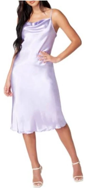 dress Bebe Women's Dresses Bebe Cowl Neck Satin Slip Midi Dress eBay $29