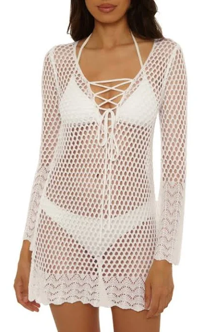 cover-up Becca Women's Treasure Island Crochet Swim Cover-Up Tunic Nordstrom $94