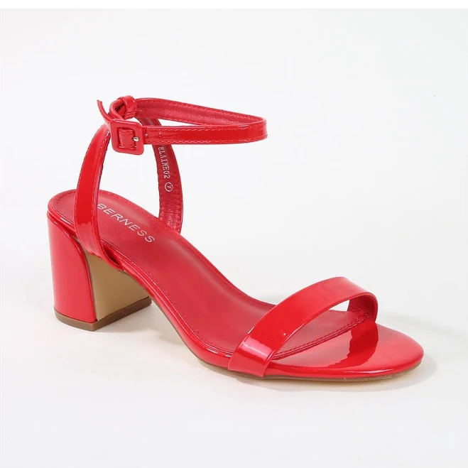 shoes BERNESS Women's Elaine Patent Ankle Strap Block Heel Sandals Macy's $43.99