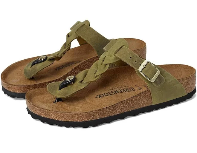 shoes Birkenstock Gizeh Braided Oiled Leather Women's Zappos.com $97.96