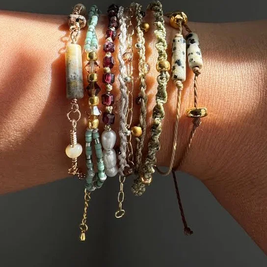 accessory Boho Stacking Bracelets with Natural Stones Etsy - Seller $12