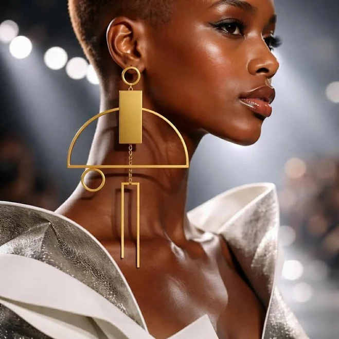 accessory Bold Gold Statement Earrings, Large Sculptural Geometric Drops, Lightweight Modern Fashion Jewelry Gift for Her Etsy - LakaLuka $88.61