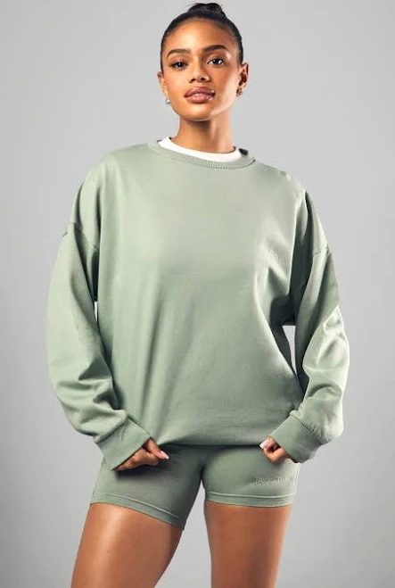 two piece set Boohoo Oversized Sweater and Biker Short Matching Set boohoo USA $28