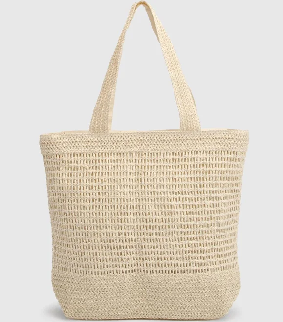 bag Boohoo Women's Basic Lined Straw Beach Bag boohoo USA $16.8