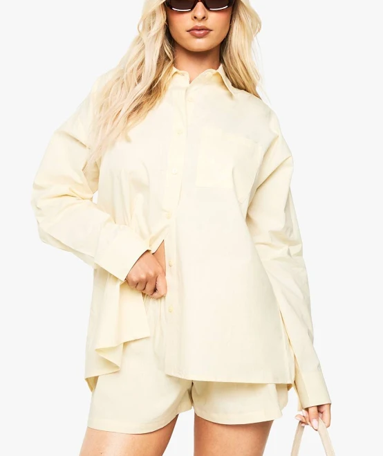 top Boohoo Women's Oversized Cotton Poplin Shirt boohoo USA $23.6