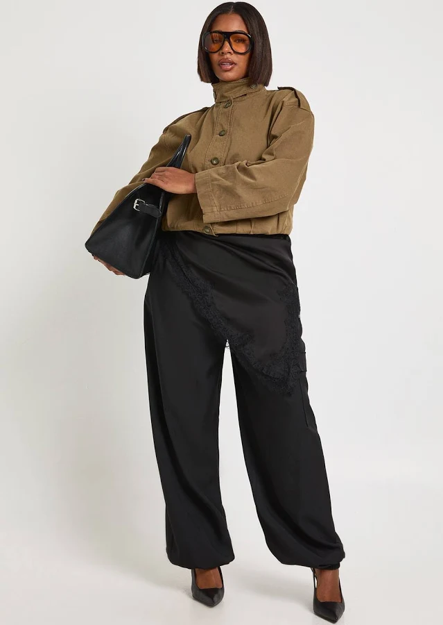 pants Boohoo Women's Plus Size Elasticated Cuff Cargo Trousers boohoo USA $28