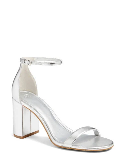 shoes BP. Livia Ankle Strap Sandal in Silver Metallic at Nordstrom, Size 8.5 Nordstrom $29.98