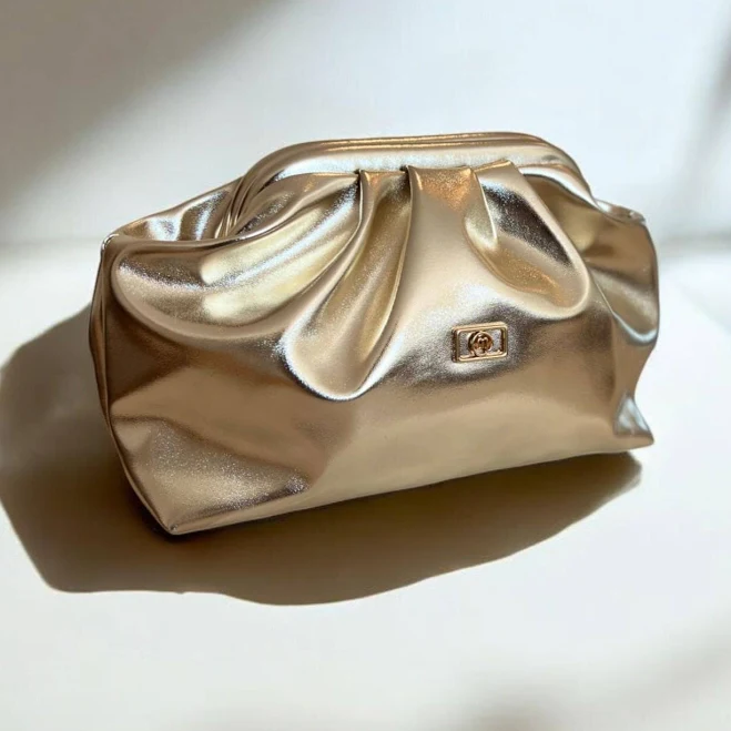 bag Bright Gold Metallic Evening Clutch Etsy - Seller $49.36