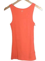 top Bright Spring Living Coral Ribbed Tank Top Indigo Tones $16
