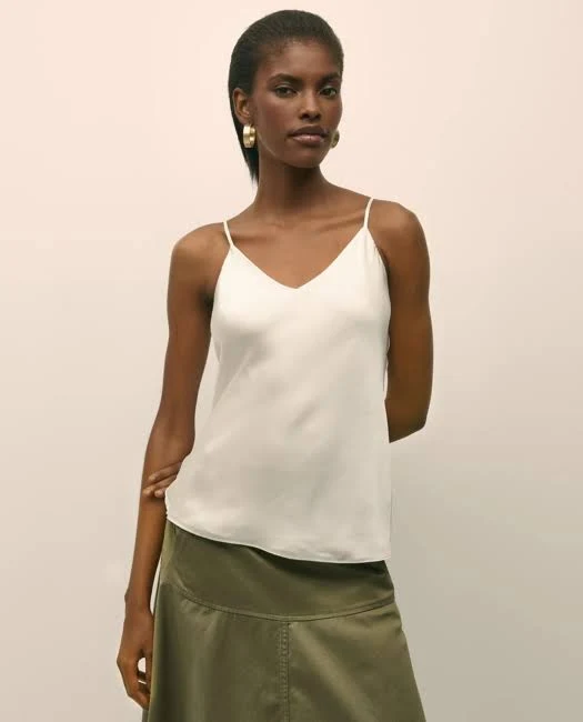 top Brooks Brothers Women's Washable Silk Charmeuse V-Neck Camisole Brooks Brothers $103.5