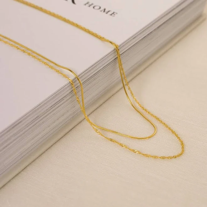 accessory Caitlyn Minimalist Monet Duo Layering Chain Necklace Caitlyn Minimalist $36