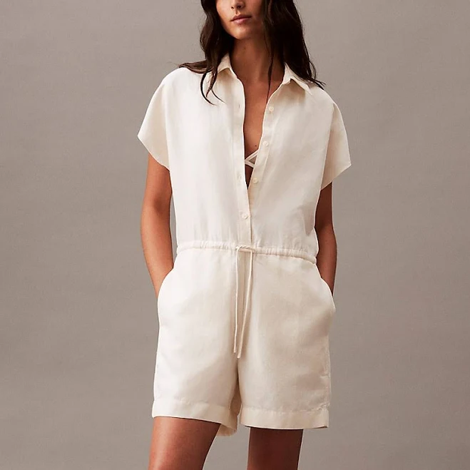 romper Calvin Klein Women's Linen Blend Romper Editorialist $60
