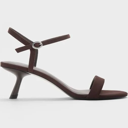 shoes Charles & Keith Faux Suede Slant-Heel Ankle-Strap Sandals charleskeith.com $79