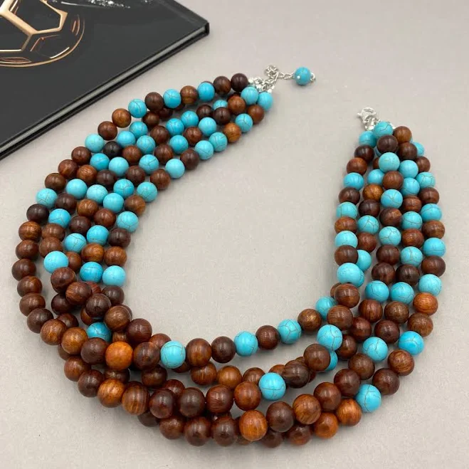 accessory Chunky Boho Beaded Necklace Etsy - ElegantBeadedJewels $64.99
