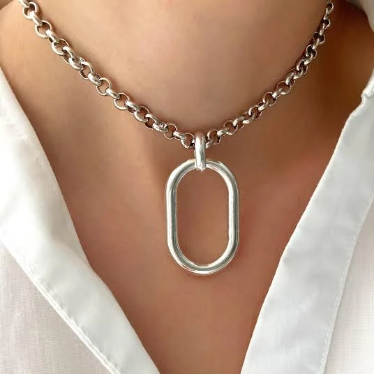 accessory Chunky Pendant Rolo Chain Necklace Etsy - Seller $71.88